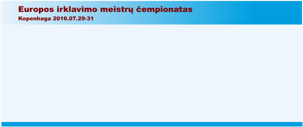 Europos irklavimo meistrų čempionatas Kopenhaga 2016.07.29-31